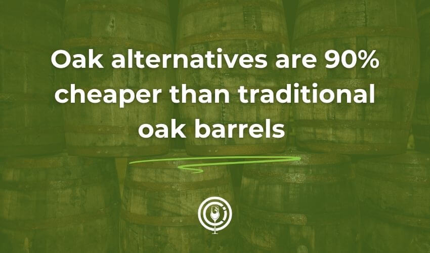 A fact about the flavors, vanilla and caramel, associated with using oak chips in wine.