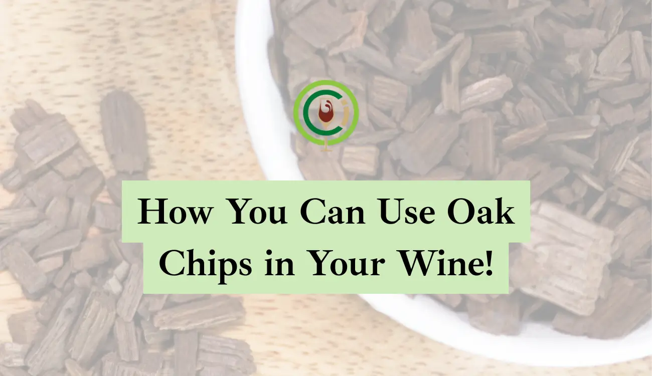 How You Can use Oak Chips in Your Wine (1) Blog title with large grade oak chips in the background.